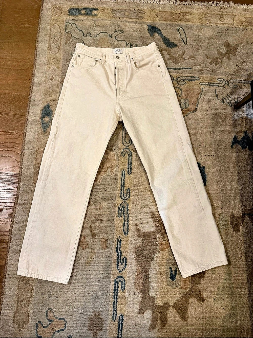 AGOLDE 90's Pinch Waist High Rise Straight Jeans White Waist 27
